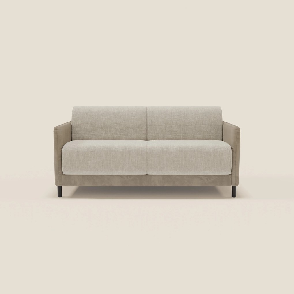 Narciso divano letto desing con materasso H18 cm bicolore con struttura in microfibra smacchiabile e imbottiture in elegante tessuto impermeabile T06