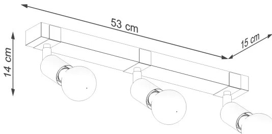 Sollux SL.1297 - Faretto ZUCA 3xE27/15W/230V nero