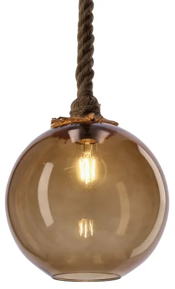 Lampadario su cavo SHEDON 1xE27/40W/230V beige fumo