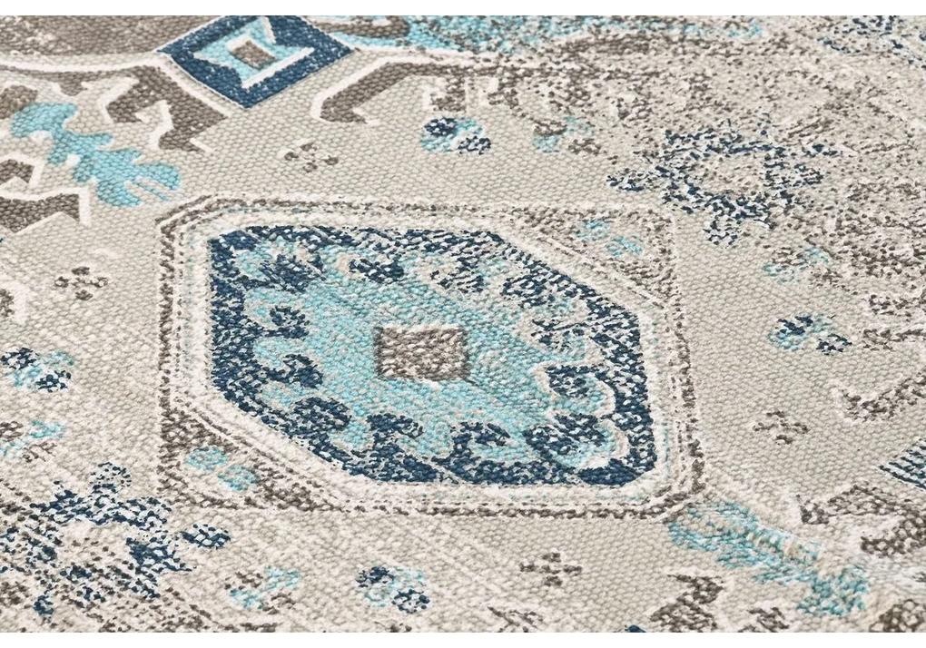 Tappeto DKD Home Decor Finitura invecchiata Azzurro Cotone Arabo (120 x 180 x 1 cm)