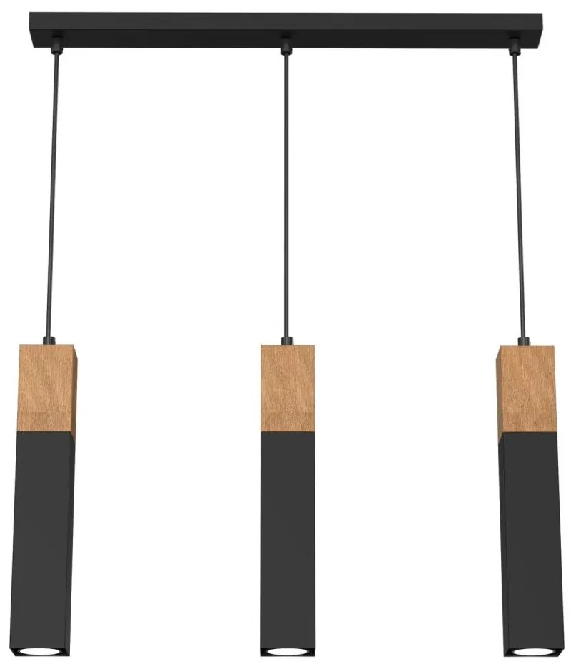 Lampadario su filo TULUM 3xGU10/60W/230V nero