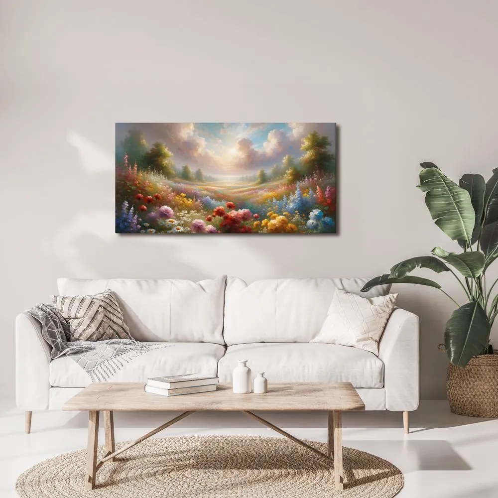 Quadro su tela – Valle fiorita e soleggiata