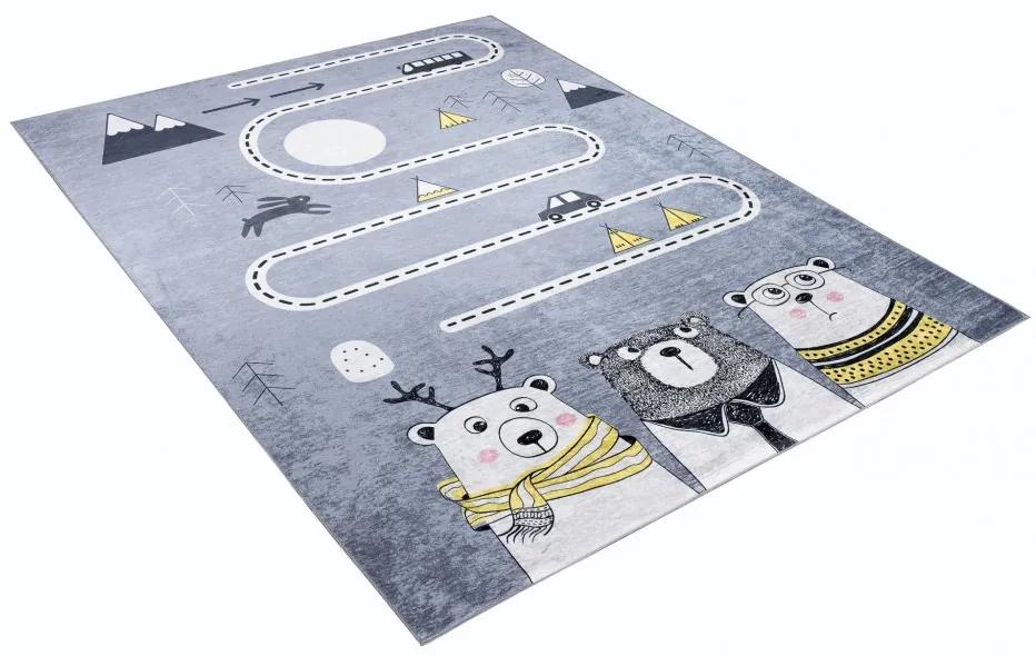 Tappeto per bambini con motivi di animali e strade  Larghezza: 120 cm | Lunghezza: 170 cm