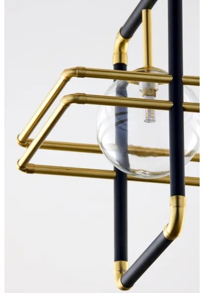 Jupiter 2028 - Lampadario a sospensione con filo FIORI 1xG9/10W/230V nero/oro/limpido