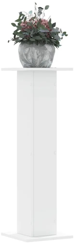 Supporti Per Piante 2 Pz Bianchi 30x30x95 Cm Legno Multistrato /