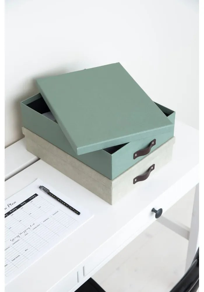 Organizer verde in cartone per documenti Oskar Canvas Paper Laminate – Bigso