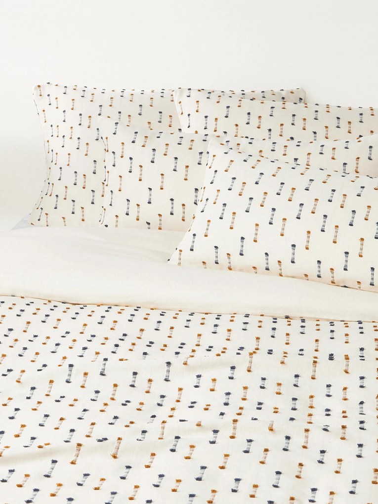 Copripiumino in cotone con frange trapuntate Lenja