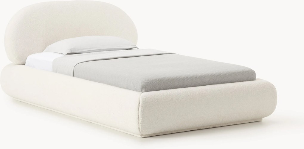 Letto imbottito singolo in teddy Alba