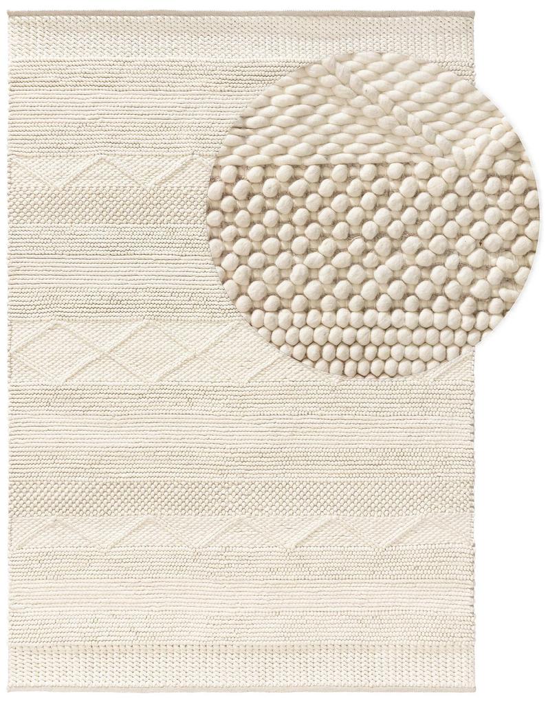 benuta Pure Tappeto di lana Alva Crema 80x150 cm - Tappeto fibra naturale