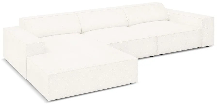 Divano angolare beige in tessuto bouclé (angolo sinistro) Jodie - Micadoni Home