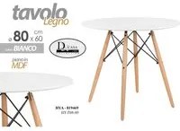 Tavolo tondo moderno urban industrial bianco cm 80