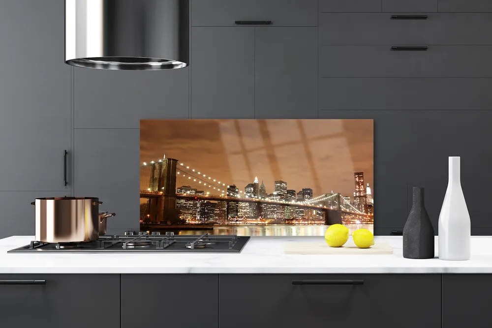 Rivestimento parete cucina Architettura della città del ponte 125x50 cm