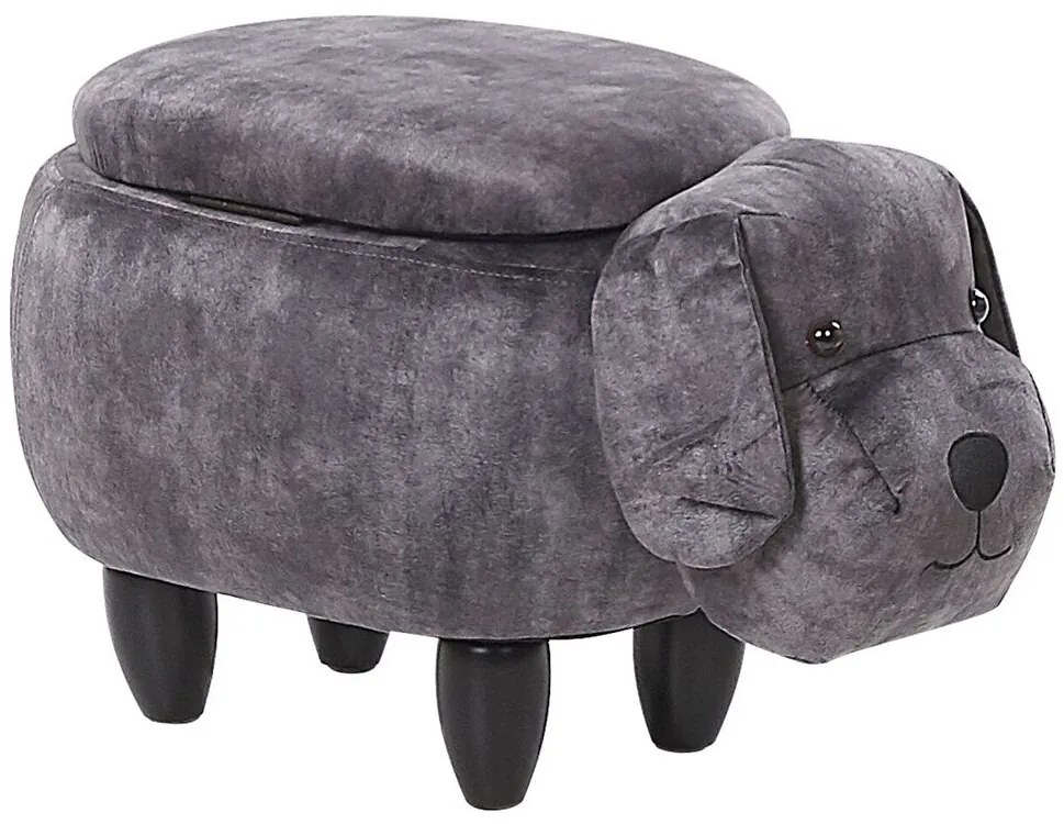 Pouf animaletto in velluto grigio DOGGY Beliani