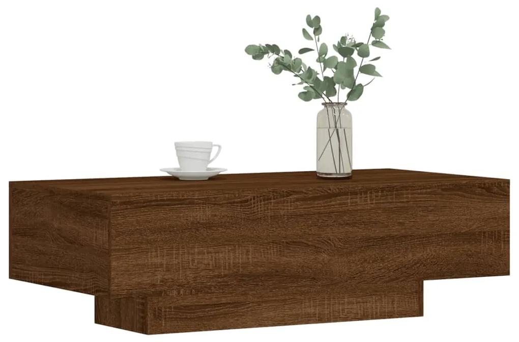 Tavolino salotto rovere marrone 100x49,5x31cm legno multistrato
