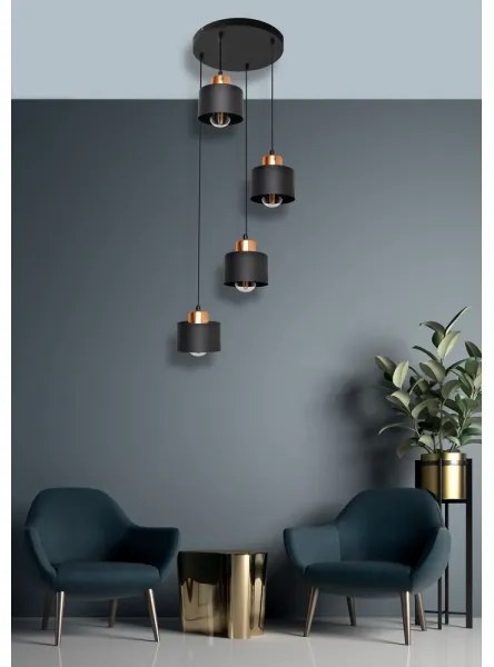 Lampadario a sospensione con filo EDISON 4xE27/15W/230V