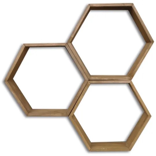 SET 3x Mensola da parete abete marrone