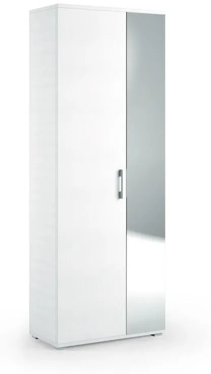 Scarpiera MOBILE SCARPIERA CON SPECCHIO 2 ante L 73 x H 195 x P 35 cm 26 paia, bianco