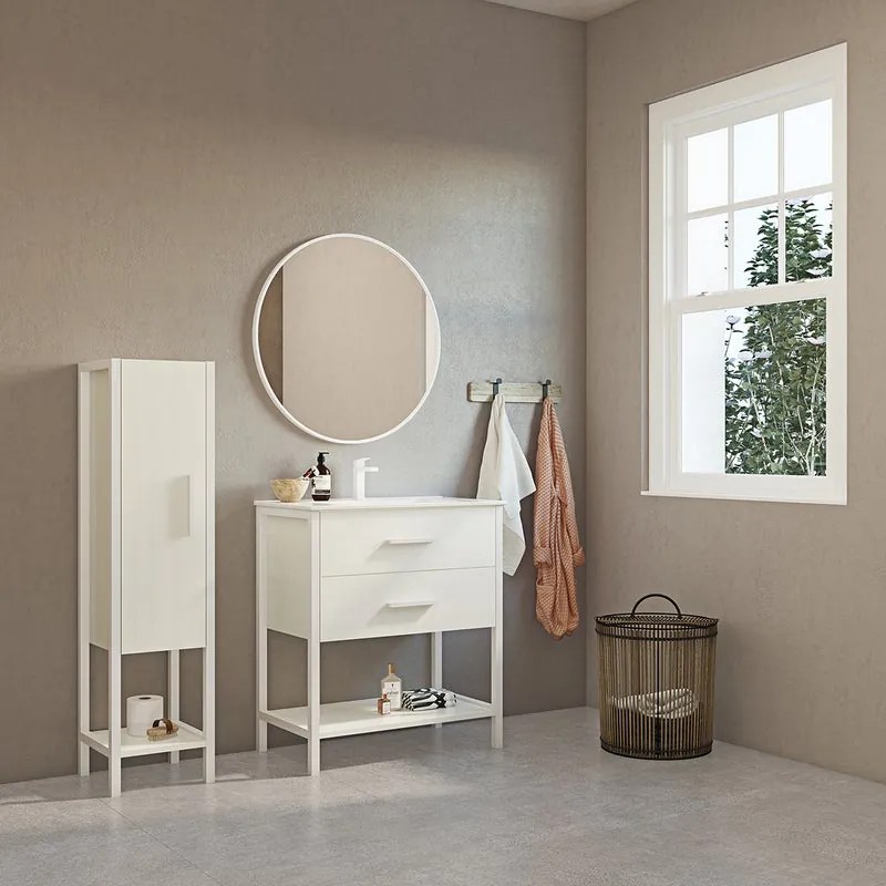 Mobile sottolavabo e lavabo Formentera bianco L 73 x H 45 x P 45 cm