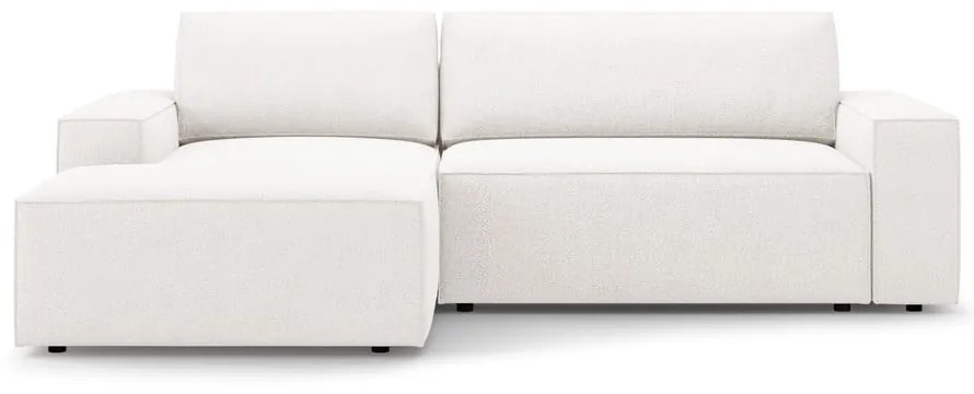 Divano letto angolare bianco in tessuto bouclé (angolo sinistro) Jodie - Micadoni Home