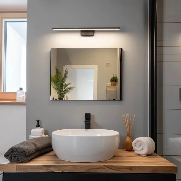 Aigostar - Illuminazione per specchio da bagno LED/12W/230V 4000K 60 cm IP44 nero