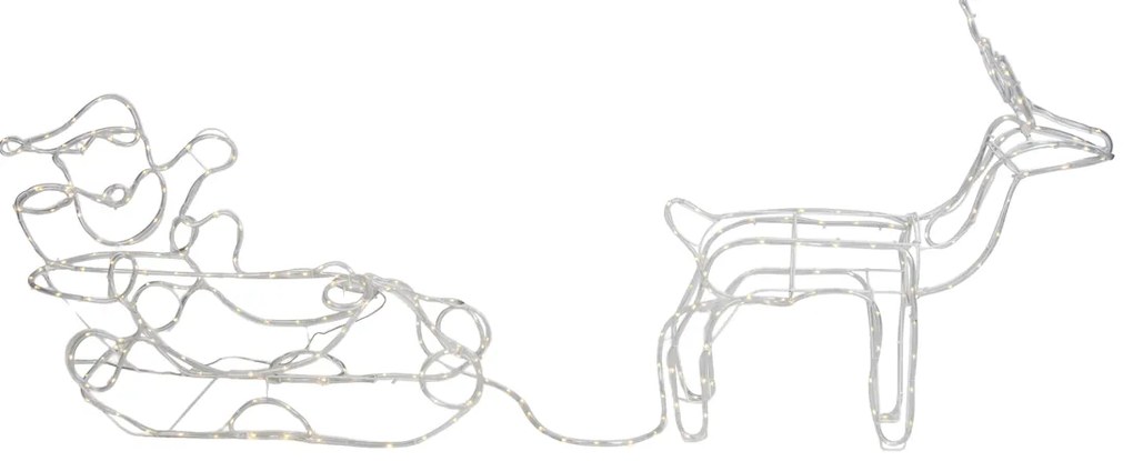 Lampada da terra natalizia renna con slitta 176 cm con LED e timer IP44 - Sori