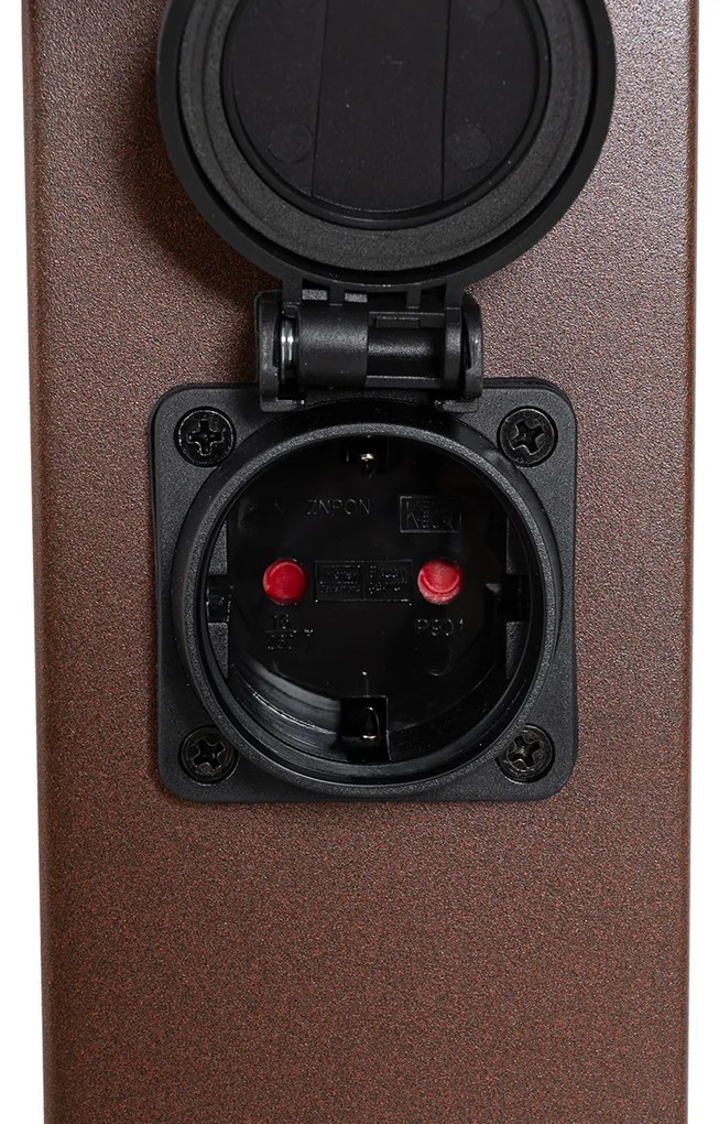 Lampada da esterno marrone ruggine 80 cm con presa IP44 - Malios