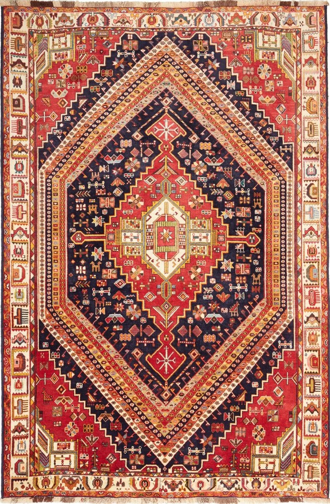 Gashghai Tappeto 270x180 Blu (Iran) Annodato A Mano