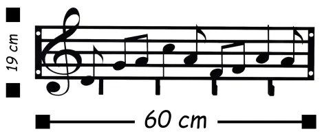 Appendiabiti a parete 60x19 cm appunti metallo