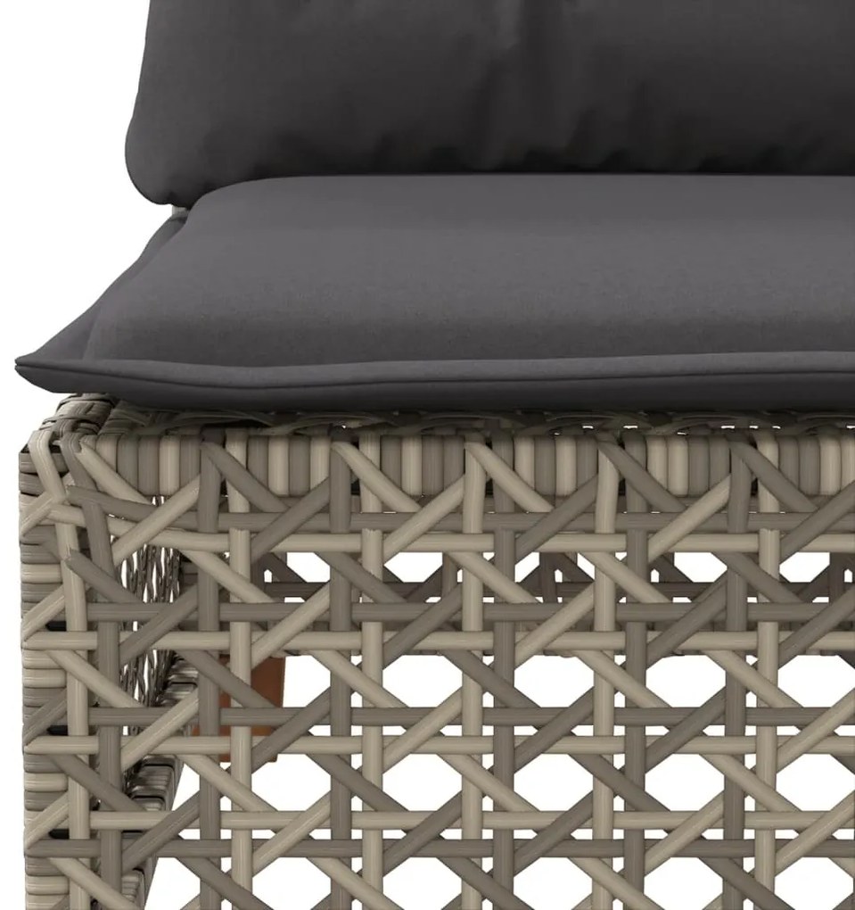 Set divano da giardino 8 pz con cuscini grigio in polyrattan