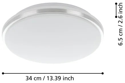 Eglo 900365 - Plafoniera LED da bagno PINETTO LED/15,6W/230V IP44 cromo