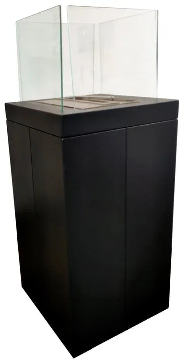 Stufa a bioetanolo antiribaltamento DEVIL camino nero