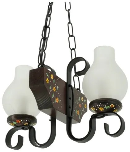 Brilagi - Lampadario a catena QUEEN 2xE14/40W/230V faggio/wengé