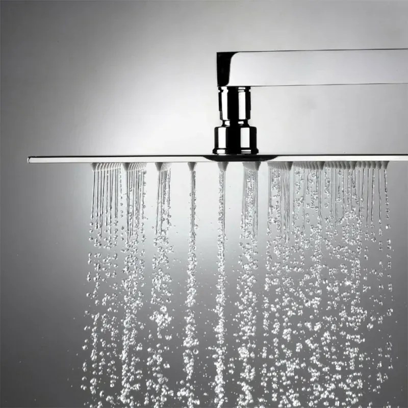 Soffione doccia rettangolare 25x15 cm cromato lucido in acciaio inox