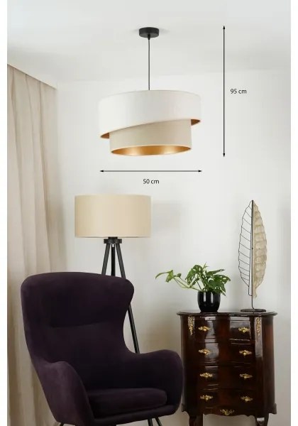Brilagi - Lampadario a sospensione con filo VEGAS SHINE 1xE27/15W/230V diametro 50 cm color crema/beige