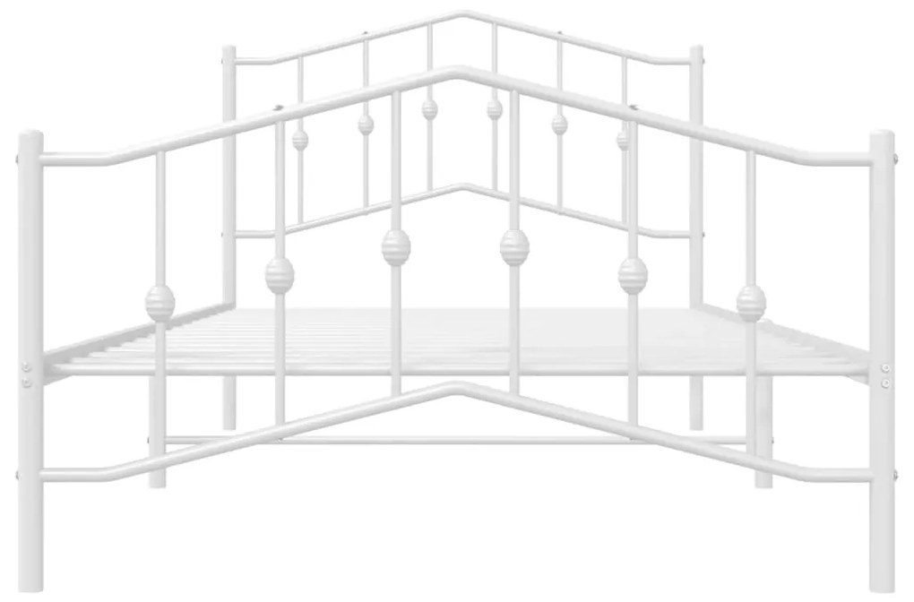 Giroletto con testiera e pediera metallo bianco 107x203 cm