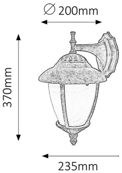 Rabalux 8476 - Applique da esterno MADRID 1xE27/60W/230V