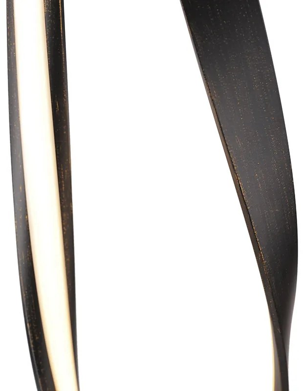 Lampada da terra di design marrone con LED e dimmer - Belinda