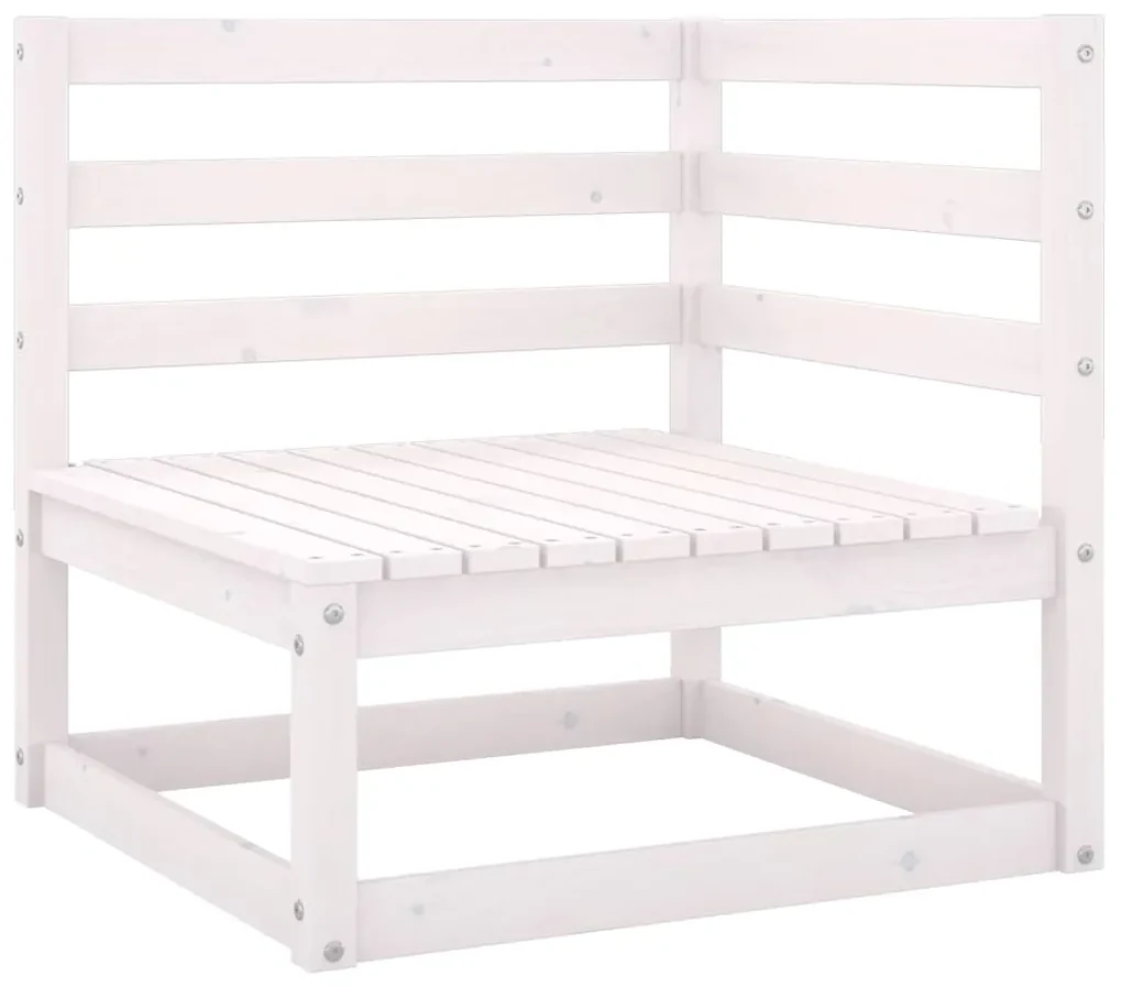 Set divani da giardino 4 pz bianco in legno massello di pino