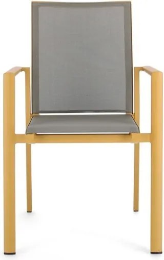 Sedia Da Esterno In Alluminio E Textilene Con Braccioli Konnor Senape Bizzotto