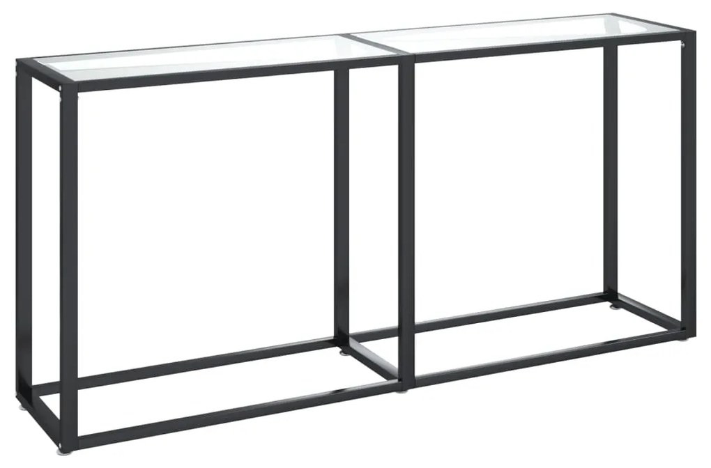 Tavolo consolle trasparente 160x35x75,5 cm in vetro temperato