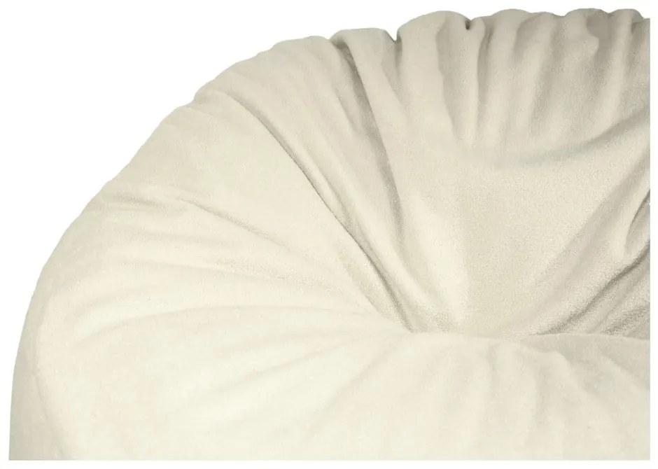 Puof a sacco color crema con rivestimento in bouclé Om 135 – SLOWDOWN