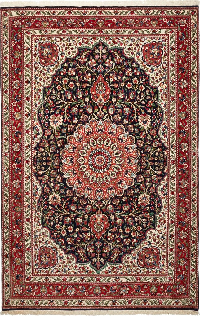 Isfahan Tappeto persiano 210 x 140 Blu (Iran) Annodato A Mano