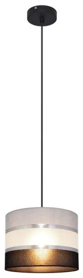 Lampadario a sospensione con filo HELEN 1xE27/15W/230V diametro 20 cm nero/grigio/argento
