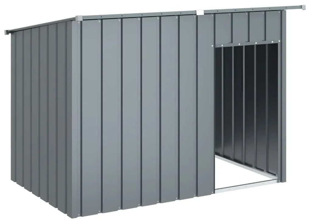 Casetta cani con tetto antracite 153x91x110 cm acciaio zincato