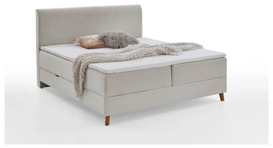 Letto boxspring beige con contenitore 180x200 cm Memphis - Meise Möbel