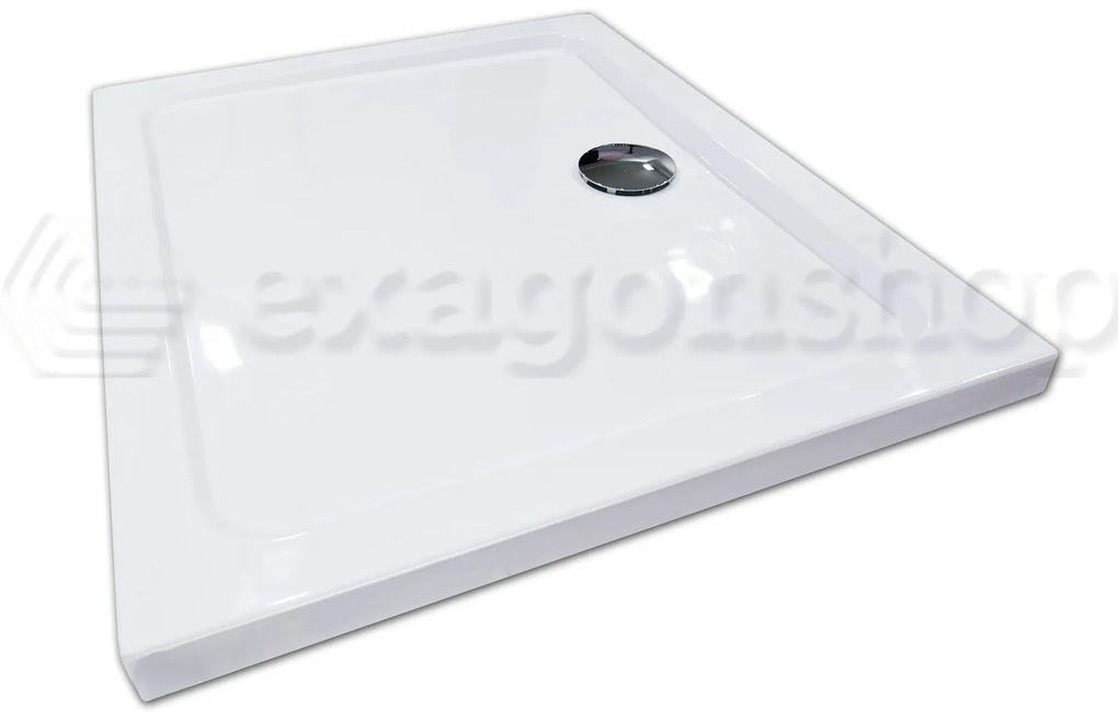 Piatto Doccia 140x70 in acrilico Raincril Con Piletta Bianco lucido Olympos