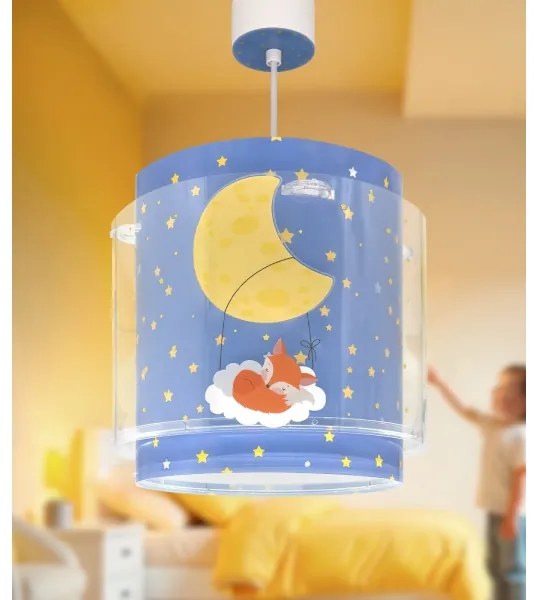 Dalber 76632 - Lampadario per bambini MOON DREAMS 1xE27/15W/230V blu