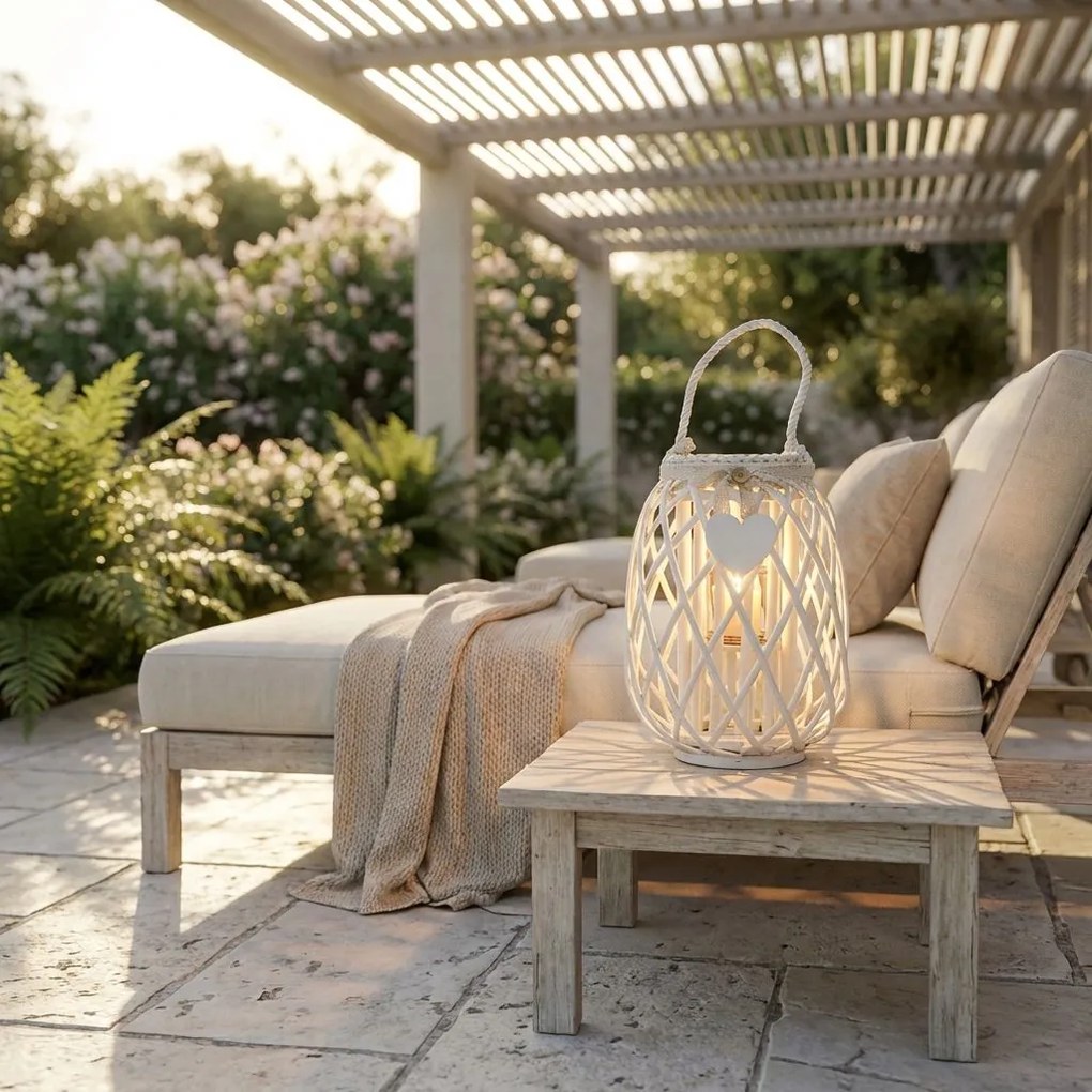 GENEVIEVE - lanterna in vimini tondo 15 x 66 cm