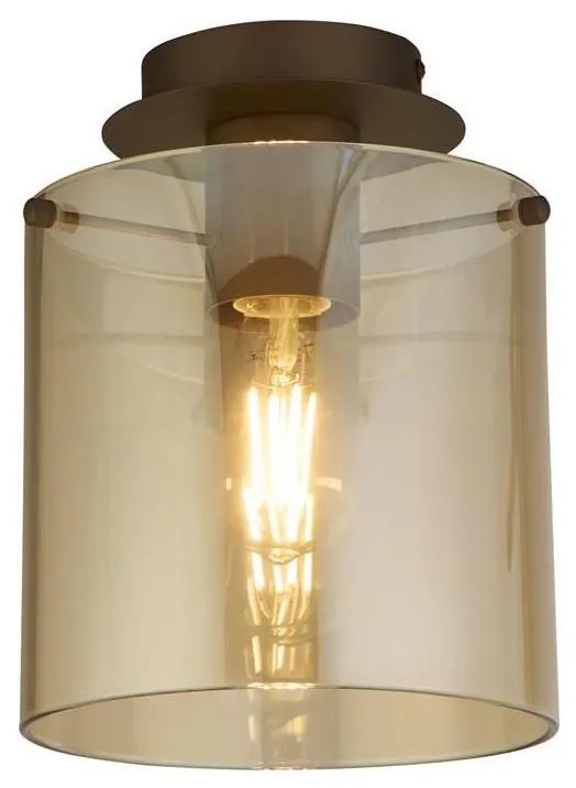 Searchlight 88911-1MO - SWEDEN plafoniera 1xE27/60W/230V, Ø22 cm, marrone/fumé