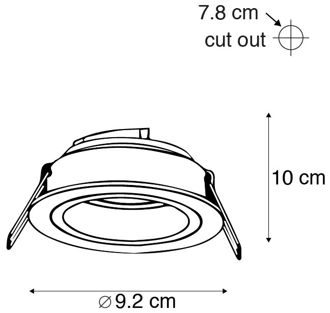 Set di 6 faretti da incasso rotondi in alluminio orientabili - Chuck